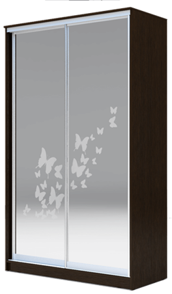 Шкаф 2-х створчатый 2400х1500х420 два зеркала, "Бабочки" ХИТ 24-4-15-66-05 Венге Аруба в Нижнем Новгороде - изображение