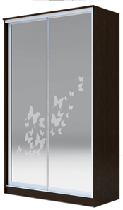Шкаф 2-х дверный 2200х1200х620 два зеркала, "Бабочки" ХИТ 22-12/2-66-05 Венге Аруба в Нижнем Новгороде