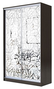 Шкаф 2-х створчатый 2200х1682х620 два зеркала, "Листья" ХИТ 22-17-66-17 Венге в Нижнем Новгороде - предосмотр