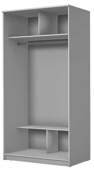 Шкаф 2-х створчатый Хит-22-12/2-22 с цветным стеклом, темно-серый 073, Белый в Нижнем Новгороде - изображение 1