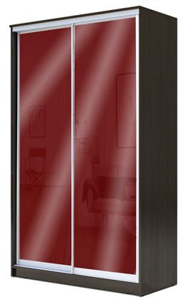 Шкаф 2200х1200х620 с цветным стеклом ХИТ 22-12/2-22 Бургунд 312, Венге в Нижнем Новгороде - изображение