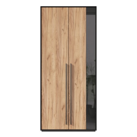 Шкаф для прихожей 2-дверный Неаполь ЛД.134050.000 (Черный/Дуб Золотой) в Нижнем Новгороде - изображение 3