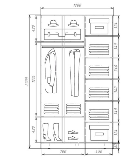 Шкаф-купе двухстворчатый Хит-22-12-22 с цветным стеклом, белое №10, Дуб сонома в Нижнем Новгороде - изображение 2