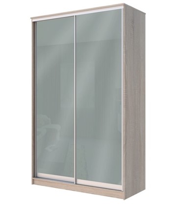 Шкаф двухстворчатый Хит-22-12-22 с цветным стеклом, средне-серый 074, Дуб сонома в Нижнем Новгороде - изображение