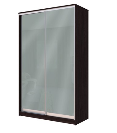 Шкаф двухдверный Хит-22-12/2-22 с цветным стеклом, средне-серый 074, Венге в Нижнем Новгороде - изображение