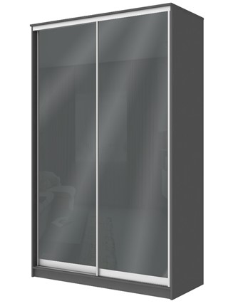 Шкаф двухстворчатый Хит-22-12/2-22 с цветным стеклом, темно-серый 073, Графит в Нижнем Новгороде - изображение