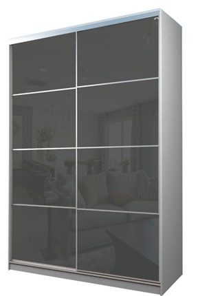 Шкаф 2-х дверный MAX МШ-23-6-16-22, Профиль Серебро/Цвет Белый/Oracal Темно-серый в Нижнем Новгороде - изображение