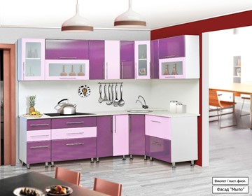 Кухня угловая Мыло 224 2600х1600, цвет Фиолет/Пастель фиолет в Нижнем Новгороде - предосмотр