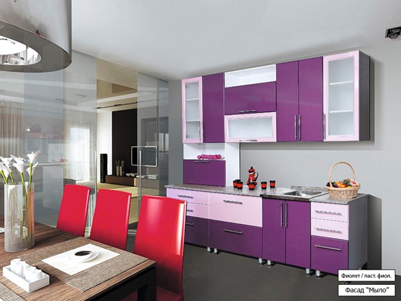 Модульная кухня Мыло 224 2600, цвет Фиолет/Пастель фиолет в Нижнем Новгороде - изображение