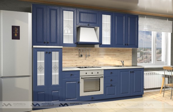 Модульный кухонный гарнитур Вена 2800, цвет Синий в Нижнем Новгороде - изображение