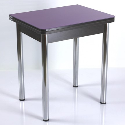 Кухонный пристенный стол СПА-02 СТ2, венге ЛДСП/стекло фиолетовый/39 прямые трубки хром в Нижнем Новгороде - изображение