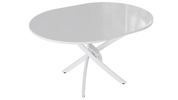 Кухонный стол раздвижной Diamond тип 3 (Белый муар/Белый глянец) в Нижнем Новгороде - предосмотр 1