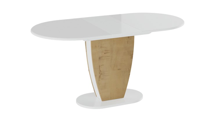 Кухонный раздвижной стол Монреаль тип 1 (Белый глянец/Бунратти) в Нижнем Новгороде - изображение 1