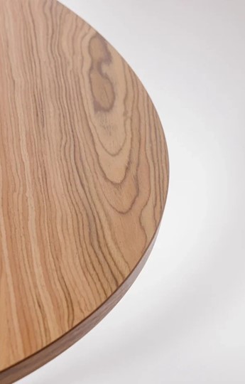 Кухонный стол круглый Шпон Ореха д. 100 см МДФ светлый орех в Нижнем Новгороде - изображение 2