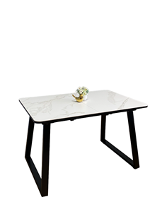 Кухонный стол раскладной AZ1200 (черный/керамика мрамор белый) в Нижнем Новгороде