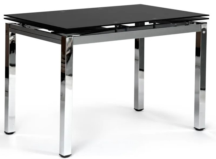 Кухонный стол раздвижной CAMPANA ( mod. 346 ) металл/стекло 70x110/170x76, хром/черный арт.11413 в Нижнем Новгороде - изображение 1