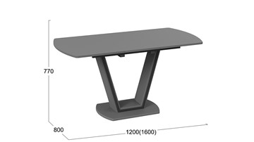 Обеденный раздвижной стол Дели Тип 2 (Серый софт, Стекло матовое серое) в Нижнем Новгороде - предосмотр 2