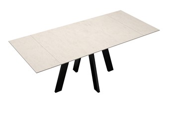 Кухонный стол раскладной DikLine DM120 Хромикс белый / опоры черные в Нижнем Новгороде - предосмотр 7