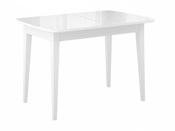 Кухонный раскладной стол Dikline M110 Белый/стекло белое глянец/ножки MM белые в Нижнем Новгороде