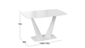 Раздвижной стол Фабио тип 1 (Белый матовый, Стекло глянцевое белое) в Нижнем Новгороде - предосмотр 4