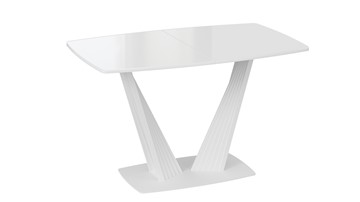 Раздвижной стол Фабио тип 1 (Белый матовый, Стекло глянцевое белое) в Нижнем Новгороде - предосмотр 2