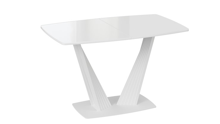 Раздвижной стол Фабио тип 1 (Белый матовый, Стекло глянцевое белое) в Нижнем Новгороде - изображение 2