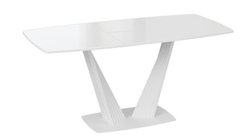Раздвижной стол Фабио тип 1 (Белый матовый, Стекло глянцевое белое) в Нижнем Новгороде - предосмотр 3