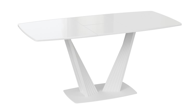 Раздвижной стол Фабио тип 1 (Белый матовый, Стекло глянцевое белое) в Нижнем Новгороде - изображение 3
