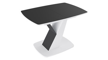 Кухонный стол раскладной Гарда тип 1, цвет Белый/Стекло матовое черный графит в Нижнем Новгороде - предосмотр