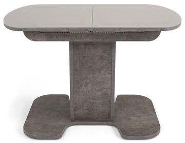 Кухонный стол раздвижной Киото-1 (ноги серый камень, серебро/серый камень) в Нижнем Новгороде - предосмотр 1