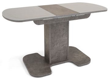 Кухонный стол раздвижной Киото-1 (ноги серый камень, серебро/серый камень) в Нижнем Новгороде - предосмотр 2
