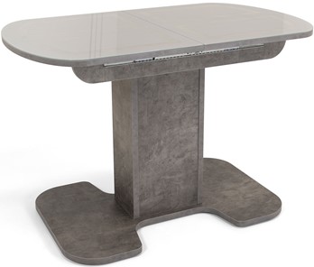 Кухонный стол раздвижной Киото-1 (ноги серый камень, серебро/серый камень) в Нижнем Новгороде - предосмотр