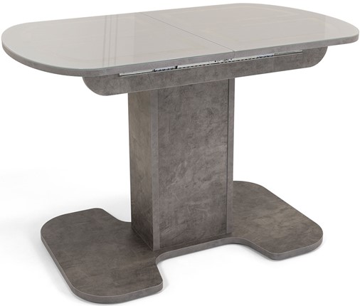 Кухонный стол раздвижной Киото-1 (ноги серый камень, серебро/серый камень) в Нижнем Новгороде - изображение