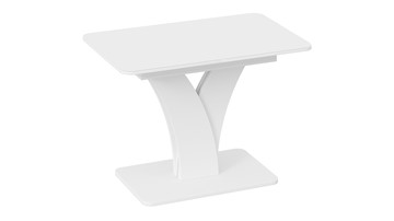 Кухонный стол раскладной Люксембург тип 2 (Белый/Стекло белое матовое) в Нижнем Новгороде - предосмотр