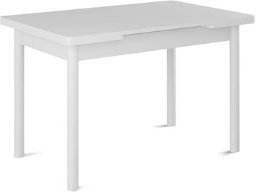 Кухонный раскладной стол Милан-1 EVO, ноги металлические белые, белый цемент в Нижнем Новгороде - предосмотр