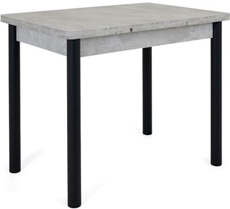 Кухонный раскладной стол Милан-1 EVO, ноги металлические черные, светлый цемент в Нижнем Новгороде - предосмотр