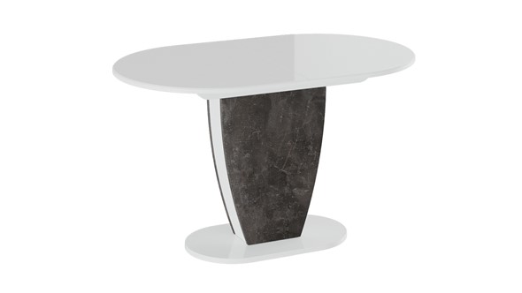 Кухонный стол раскладной Монреаль тип 1 (Белый глянец/Моод темный) в Нижнем Новгороде - изображение