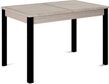 Кухонный раскладной стол Ницца-1 ПЛ (ноги черные, плитка бежевая/лофт) в Арзамасе