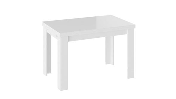 Раздвижной стол Норман тип 1, цвет Белый/Стекло белый глянец в Нижнем Новгороде - изображение