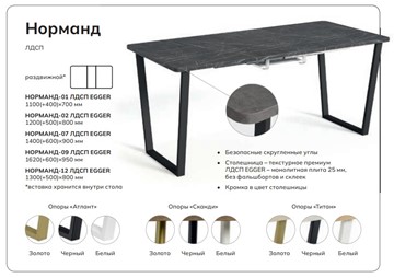 Кухонный стол раскладной Норманд-01 в Нижнем Новгороде - предосмотр 4