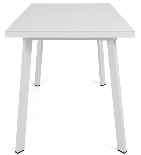 Кухонный стол раздвижной Сальвадор-1G (ноги белые, стекло cristal/белый цемент) в Нижнем Новгороде - изображение 2