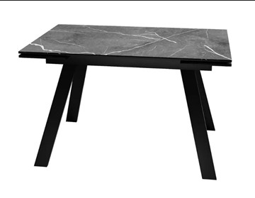 Обеденный раздвижной стол SKL 140, керамика черный мрамор/подстолье черное/ножки черные в Нижнем Новгороде