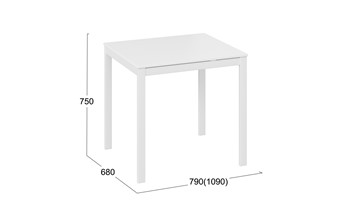 Кухонный стол раскладной Слайд тип 1 (Белый матовый, Белый) в Нижнем Новгороде - предосмотр 4
