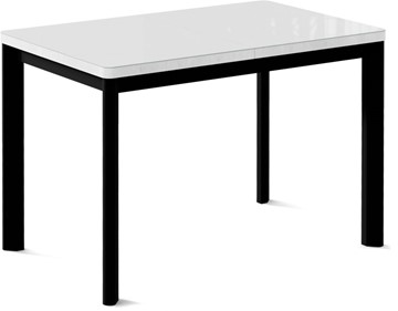 Кухонный стол раздвижной Токио-1G (ноги металлические черные, cтекло cristal/белый цемент) в Нижнем Новгороде - предосмотр