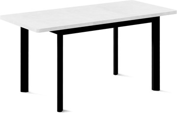 Кухонный стол раскладной Токио-1L (ноги металлические черные, белый цемент) в Нижнем Новгороде - предосмотр 1