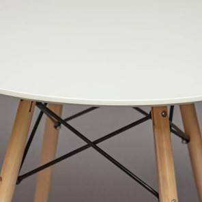 Стол на кухню CINDY NEXT, металл/мдф/бук, D70х75см, белый/натуральный арт.15854 в Нижнем Новгороде - предосмотр 2