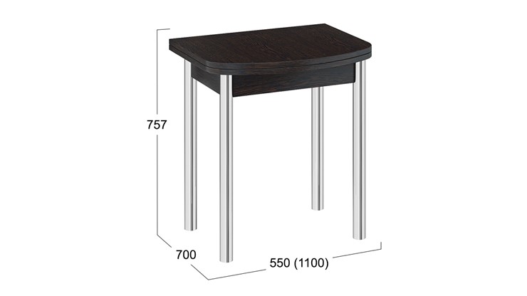 Обеденный стол Лион (мини) (СМ-204.01.2), цвет Венге/Хром в Нижнем Новгороде - изображение 4