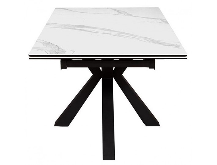 Стол на кухню раздвижной DikLine SFE140 Керамика Белый мрамор/подстолье черное/опоры черные (2 уп.) в Нижнем Новгороде - изображение 2