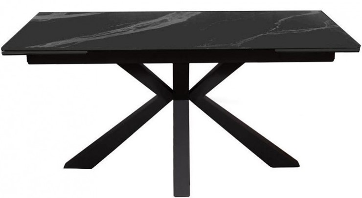 Стол на кухню раздвижной DikLine SFE140 Керамика Черный мрамор/подстолье черное/опоры черные (2 уп.) в Нижнем Новгороде - изображение 1