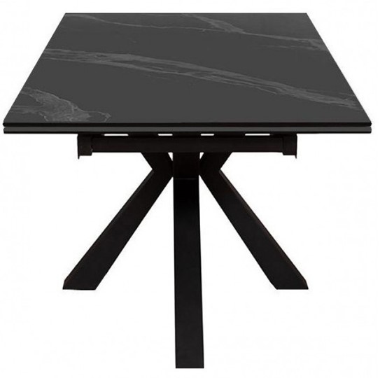 Стол на кухню раздвижной DikLine SFE140 Керамика Черный мрамор/подстолье черное/опоры черные (2 уп.) в Нижнем Новгороде - изображение 2